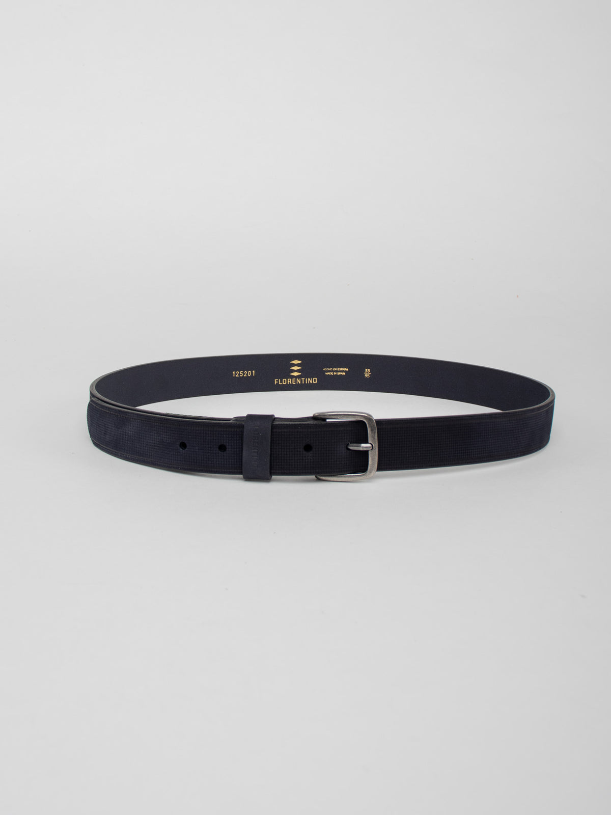 Embossed leather belt