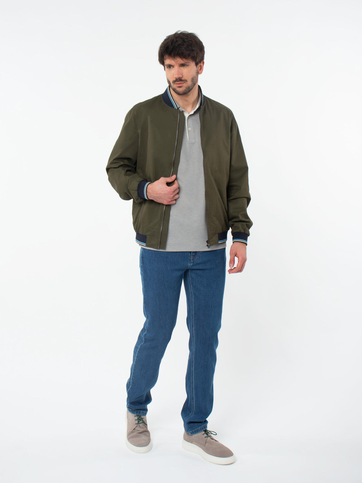 Biker jacket with contrasting details