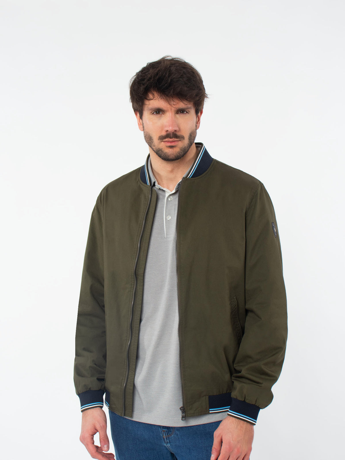 Biker jacket with contrasting details