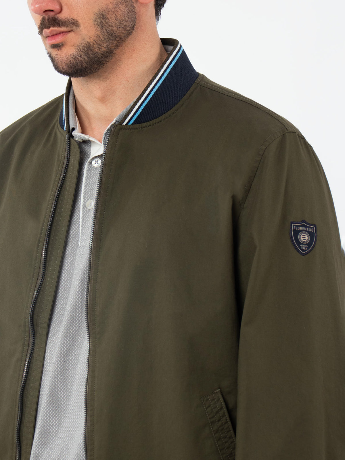 Biker jacket with contrasting details