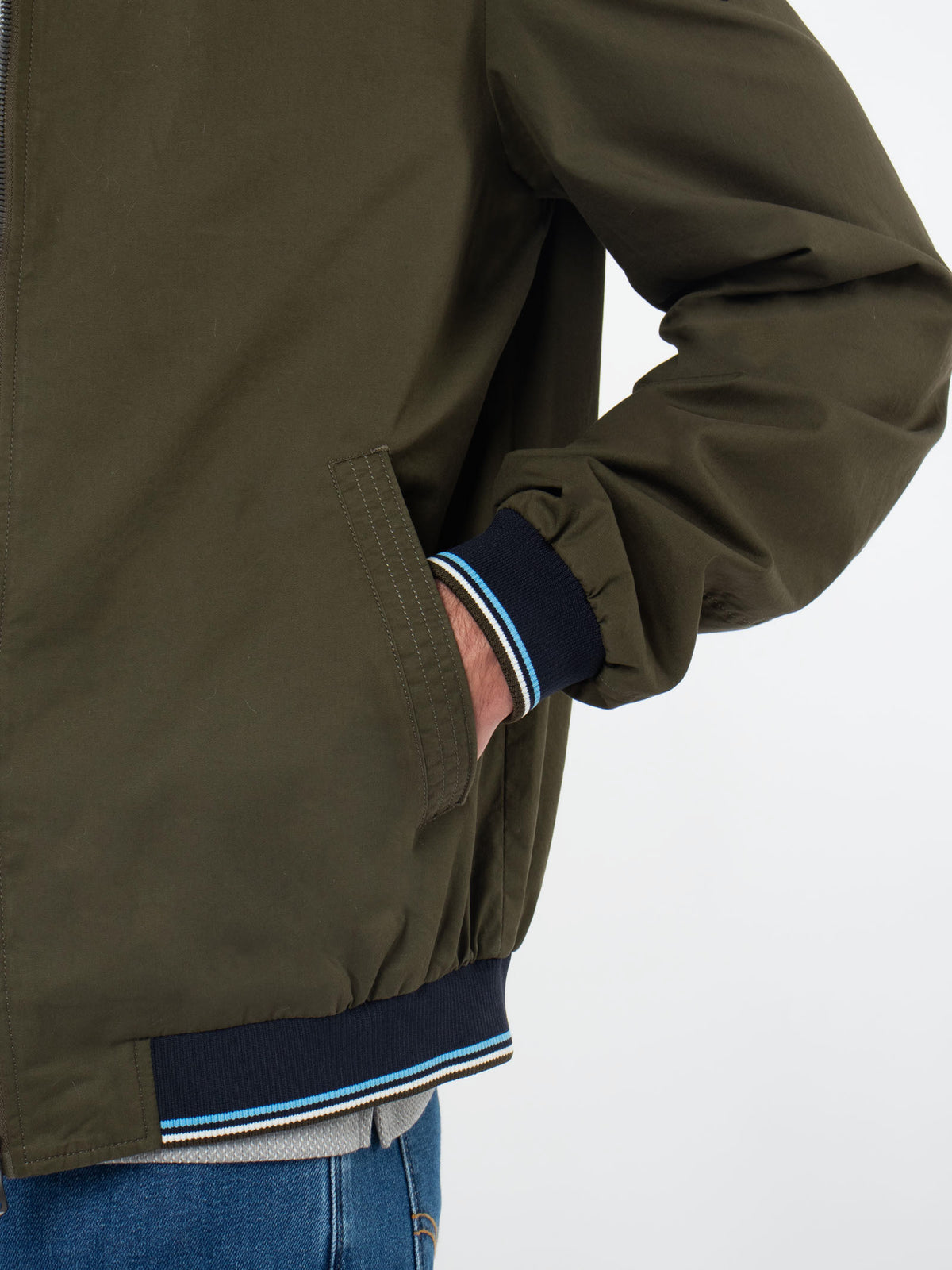 Biker jacket with contrasting details