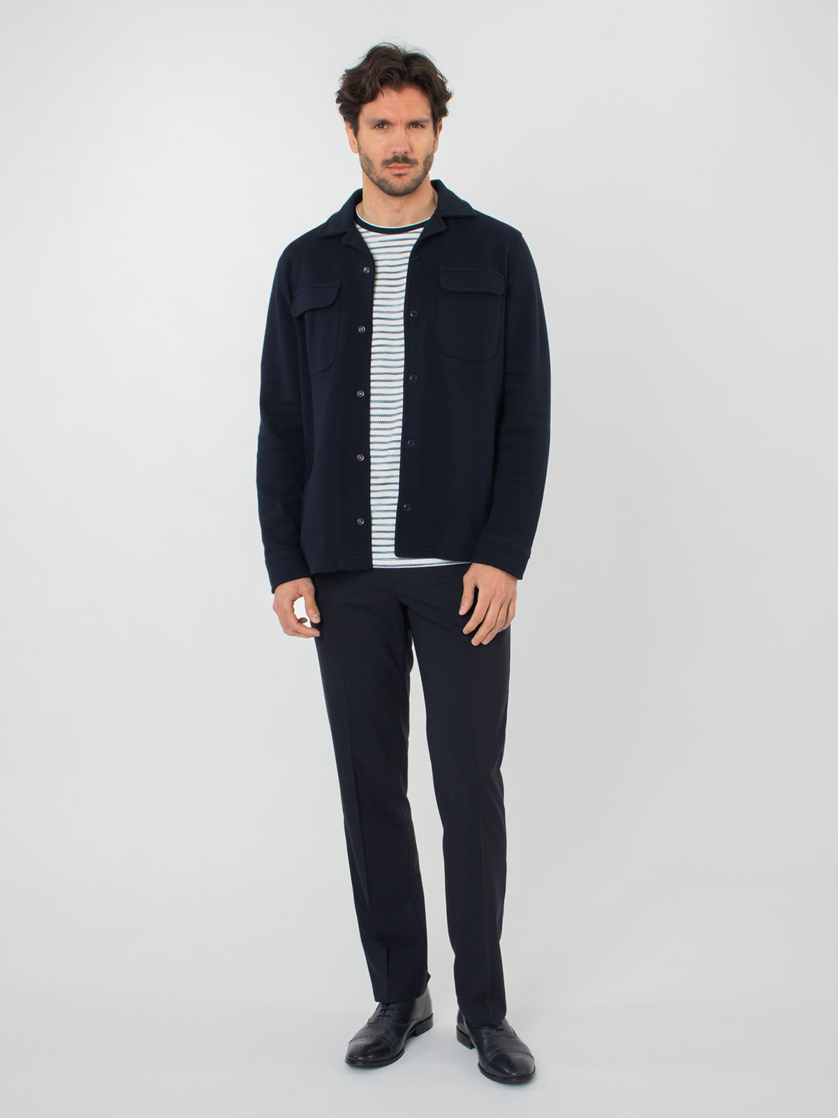 Overshirt with patch pockets