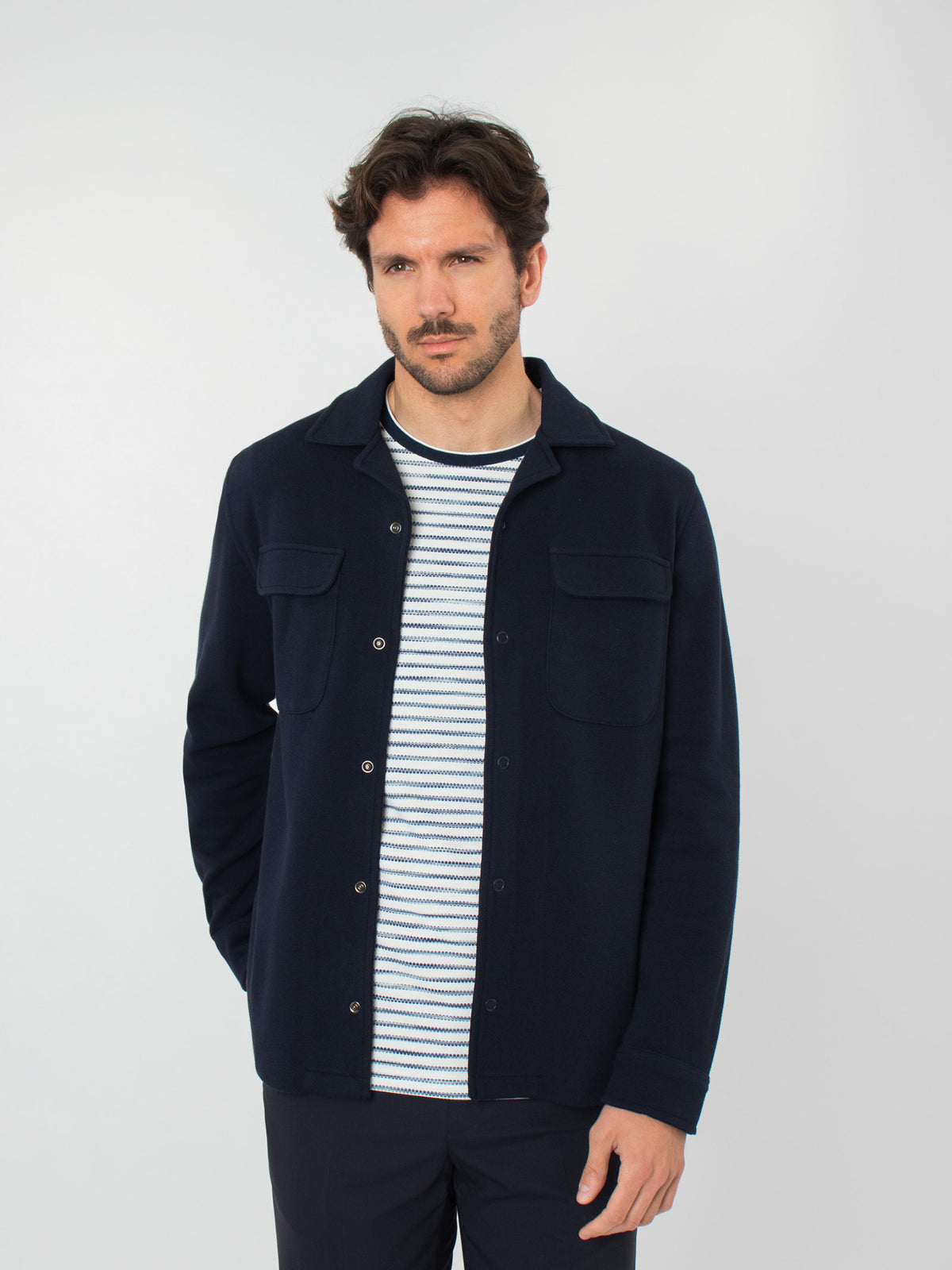 Overshirt with patch pockets