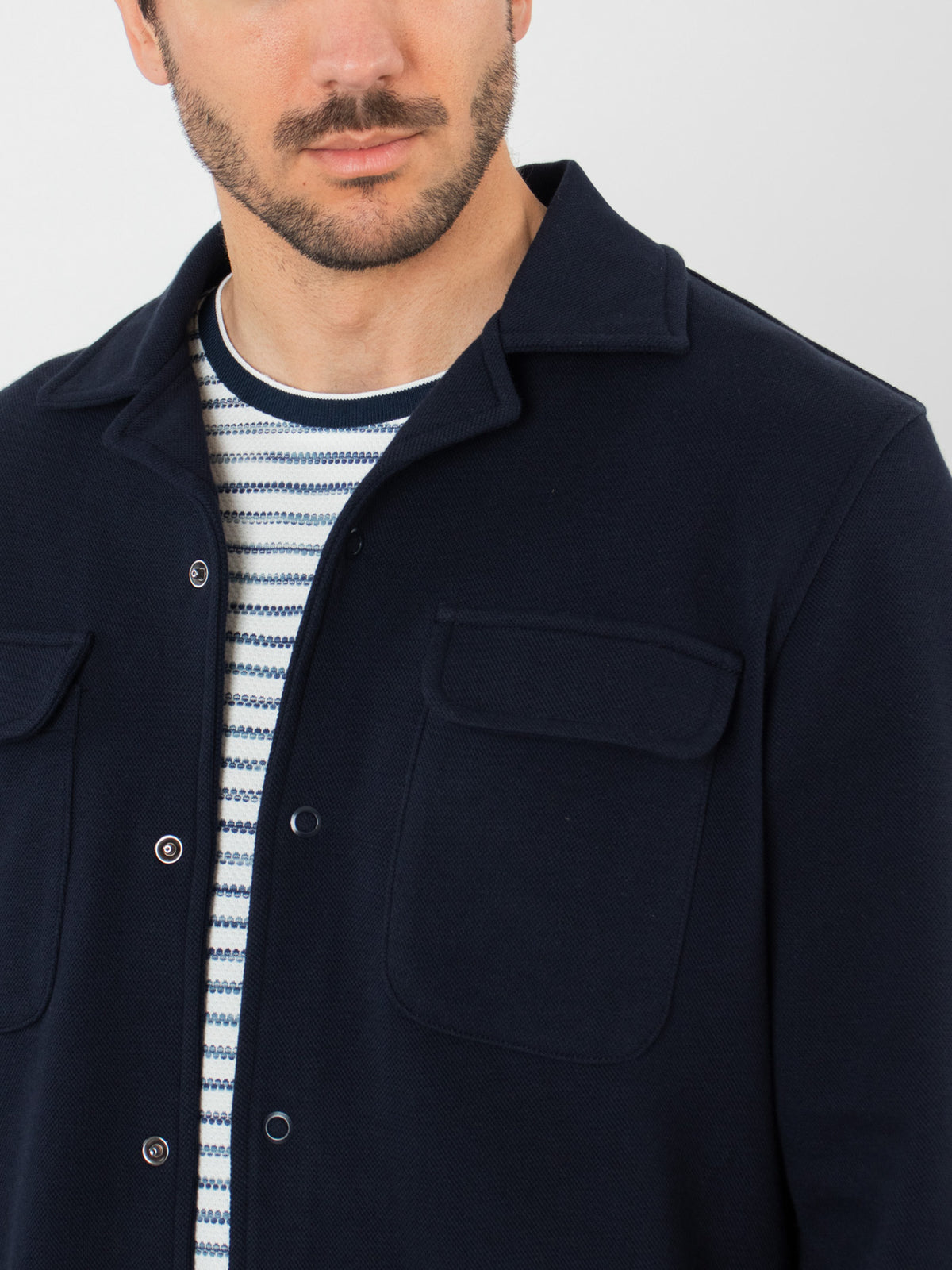 Overshirt with patch pockets