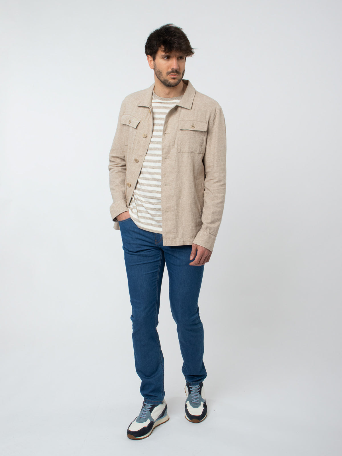 Slim fit utility overshirt