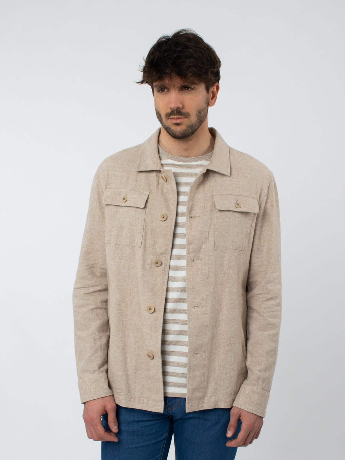 Slim fit utility overshirt