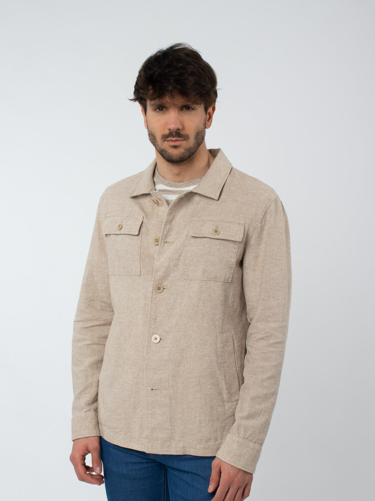 Slim fit utility overshirt