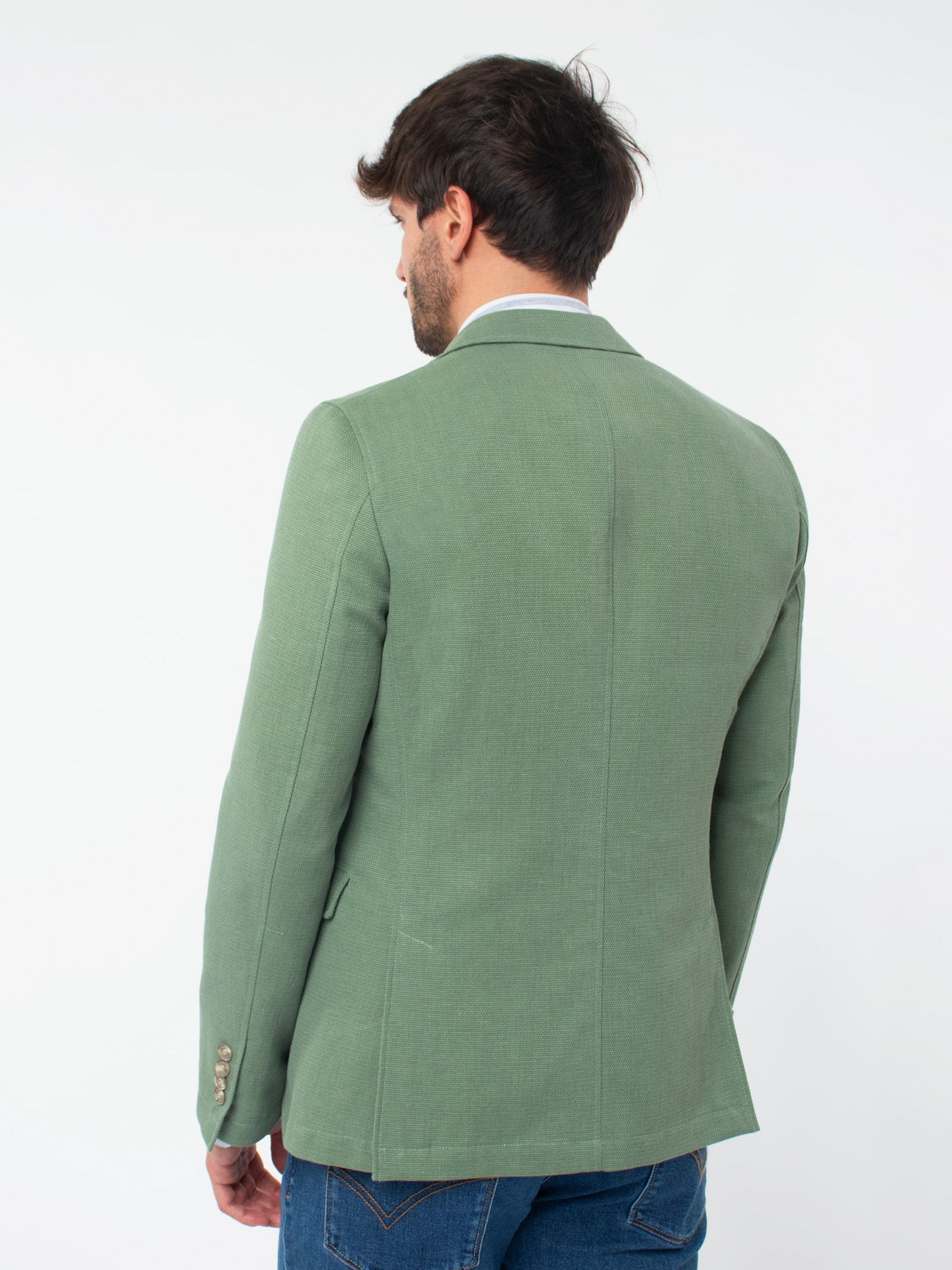 Strutured cotton-linen blazer