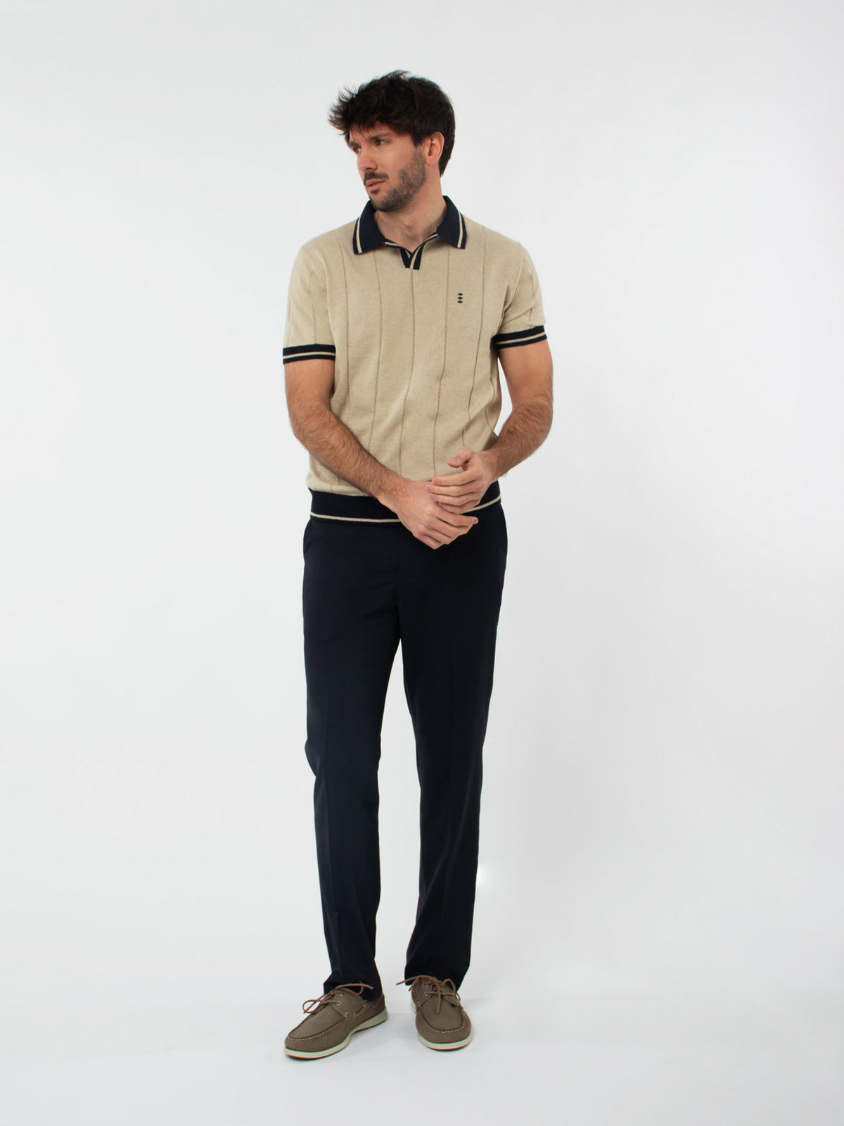 Knitted polo shirt