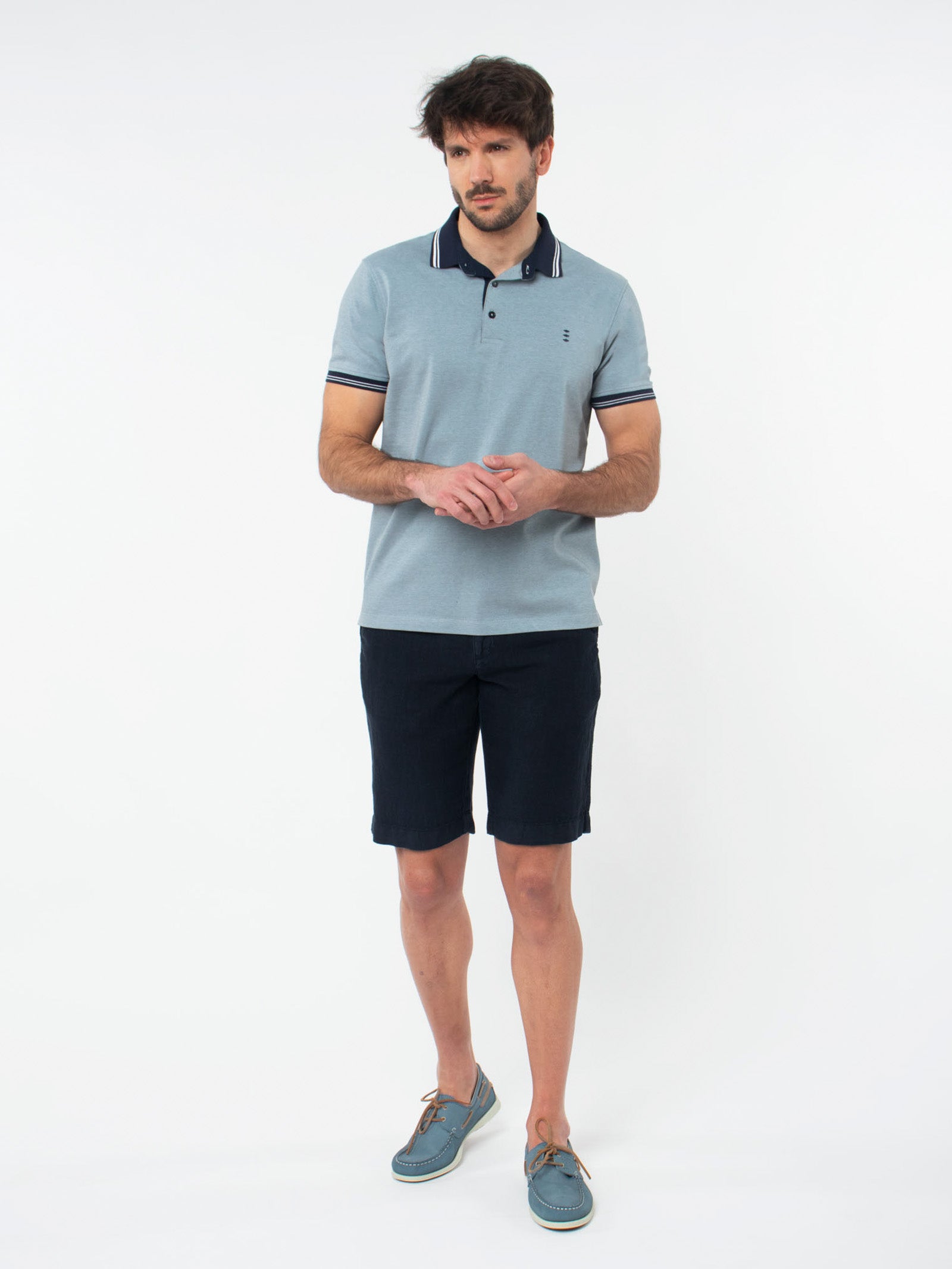 Regular fit linen shorts