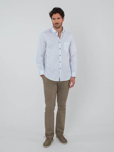 Microstructured chino trousers