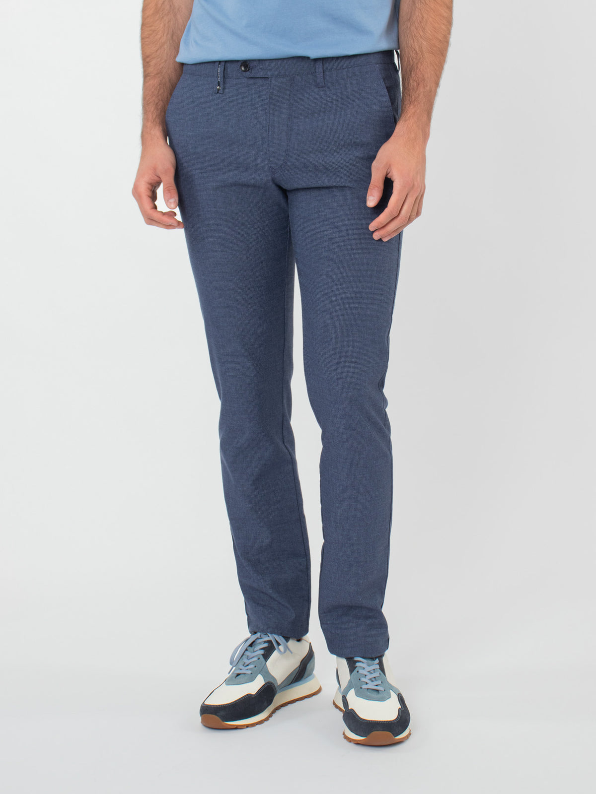 Micro houndstooth chino trousers