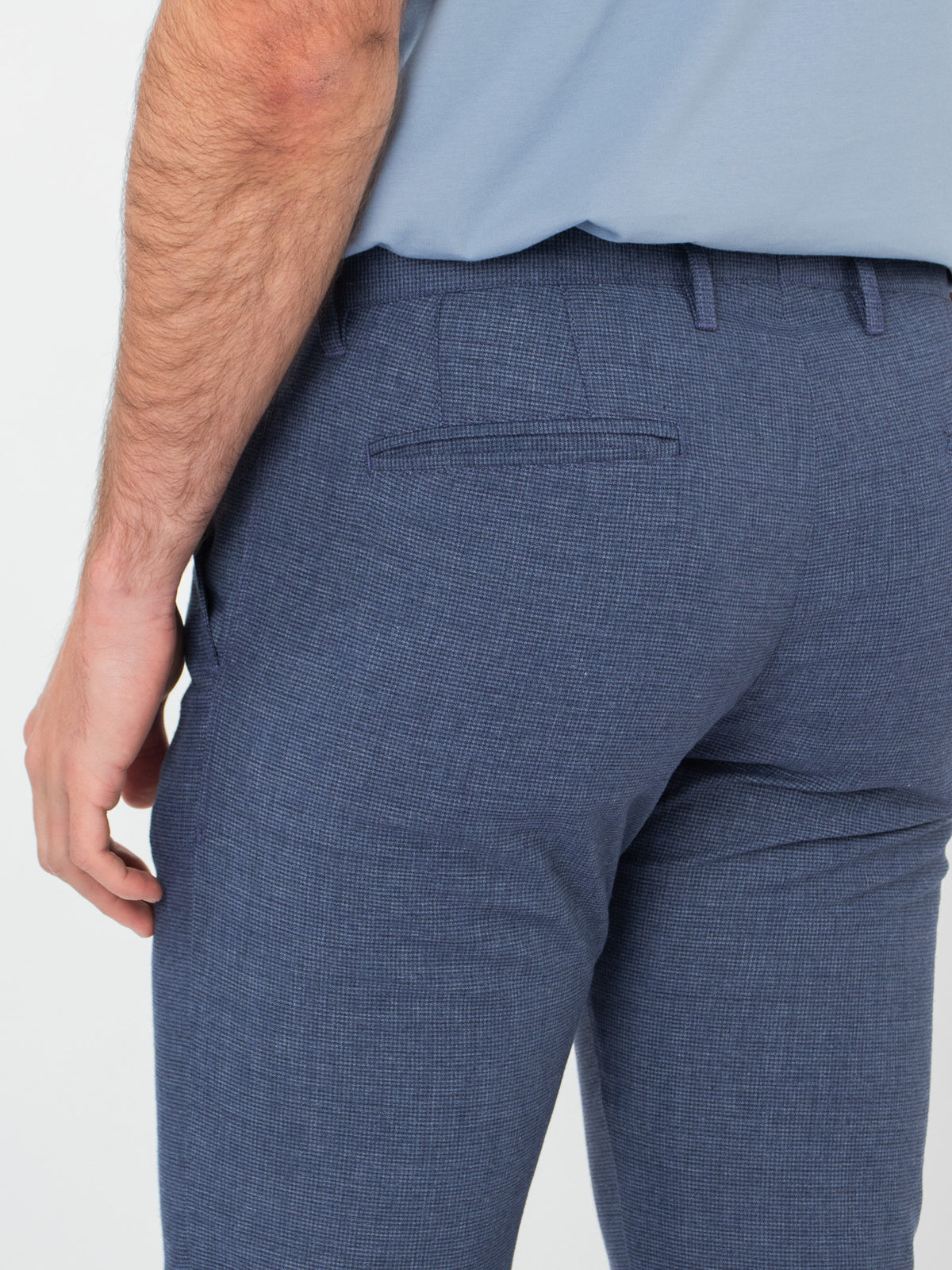 Micro houndstooth chino trousers