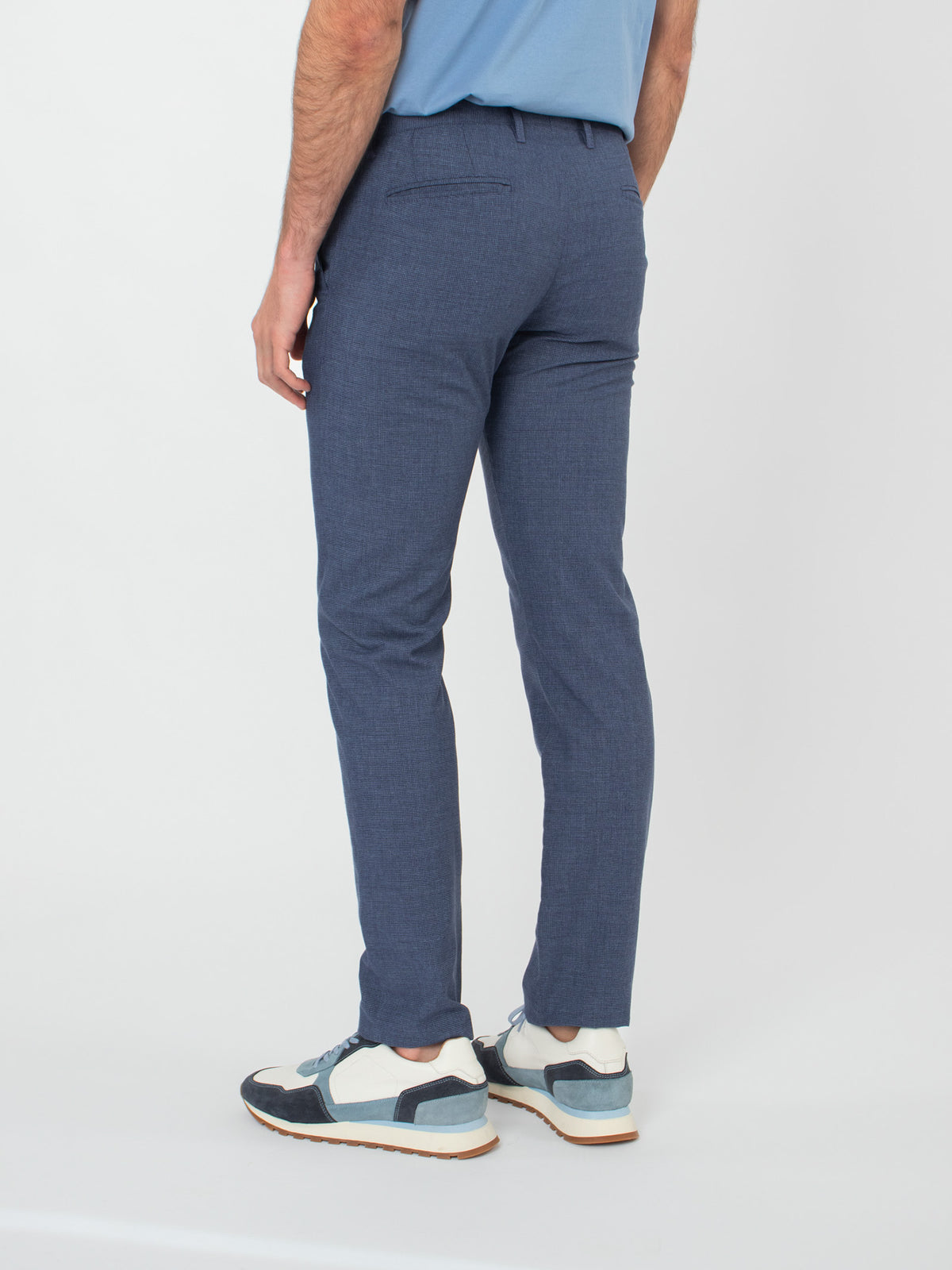 Micro houndstooth chino trousers