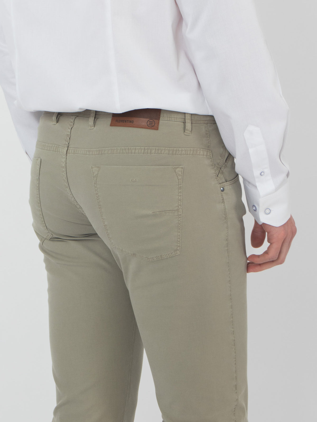 Structured five-pocket trousers