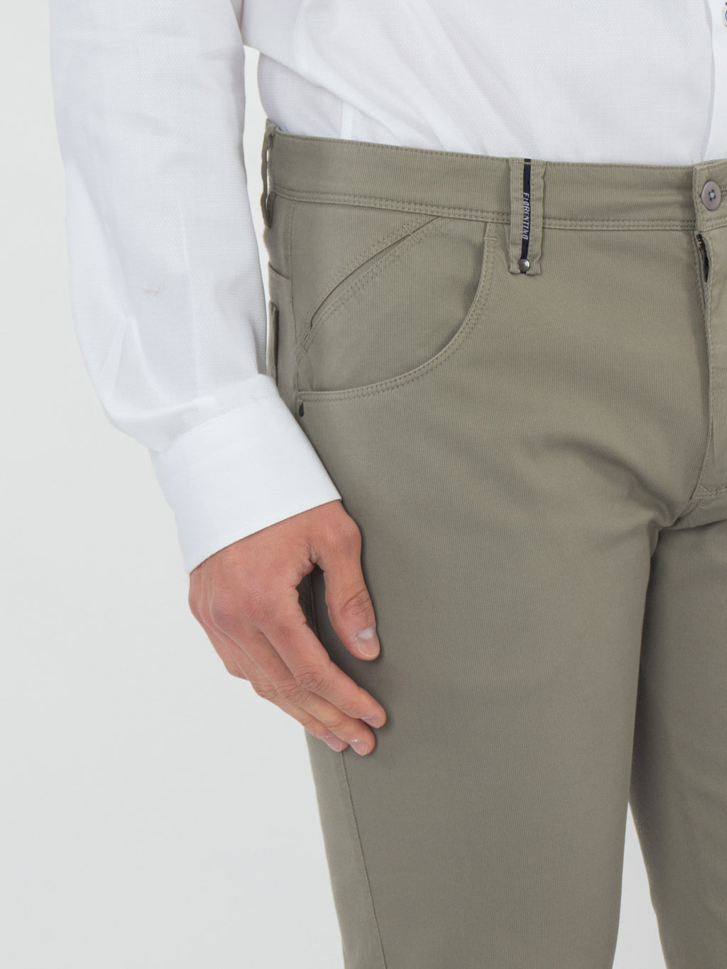 Slim fit micro-pattern five-pocket trousers
