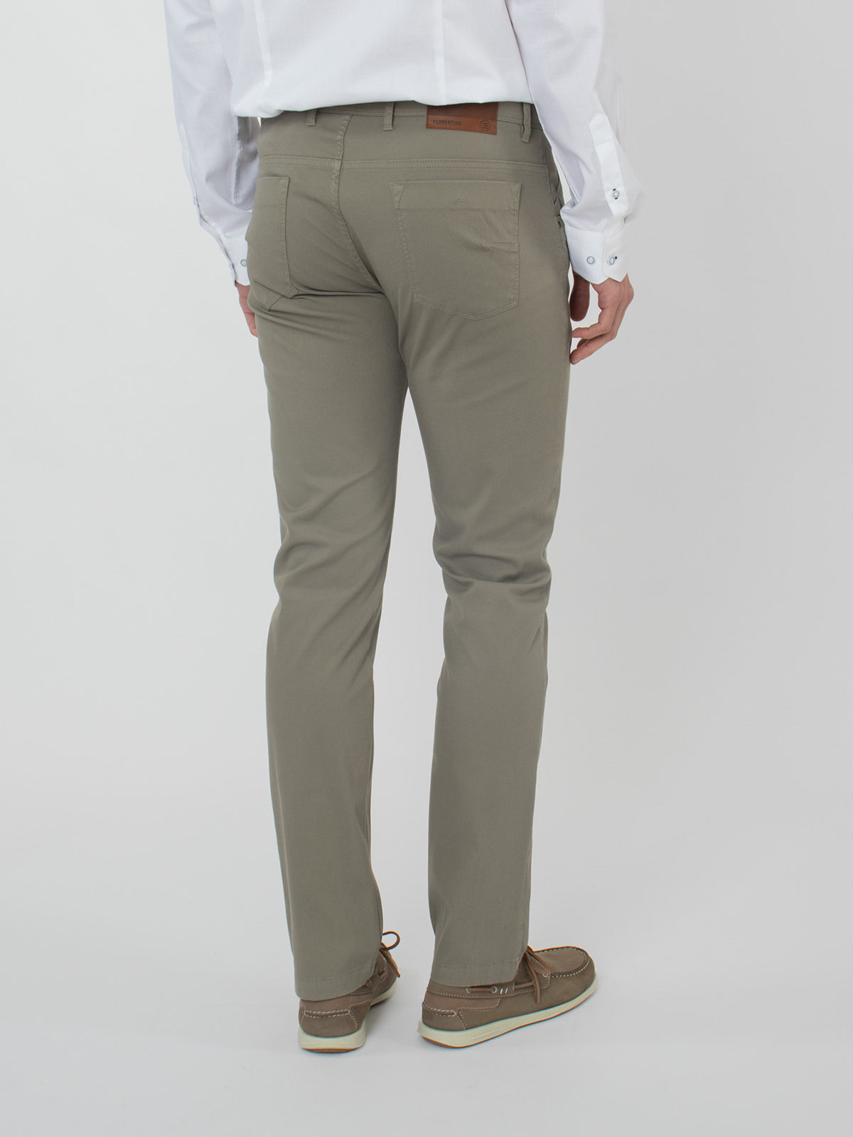 Slim fit micro-pattern five-pocket trousers