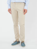Slim fit chinos with micro-print