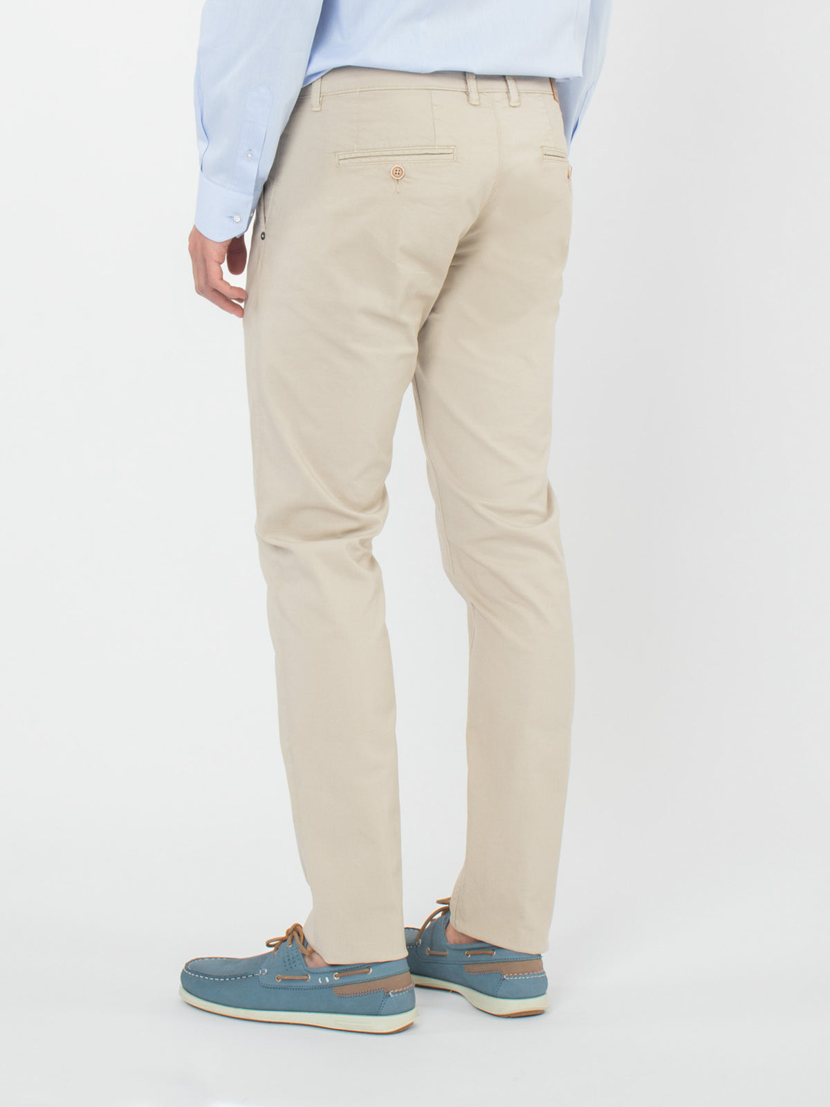 Slim fit chinos with micro-print