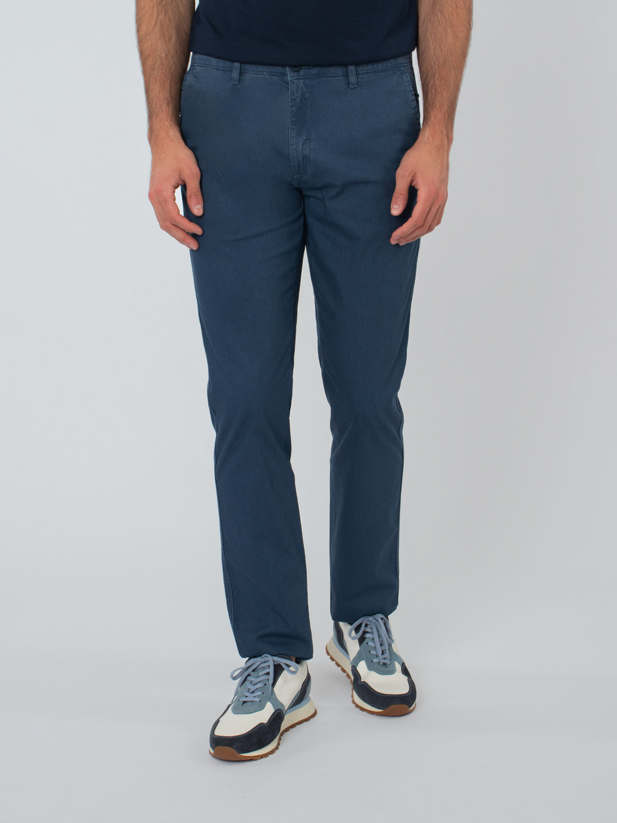 Micro-stripe chino trousers