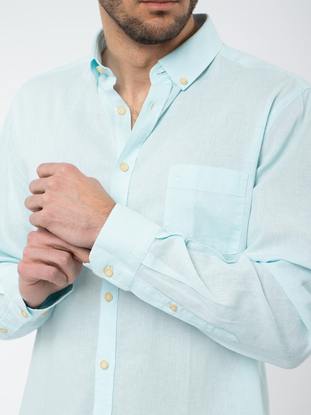 Camisa lino-algodón slim fit