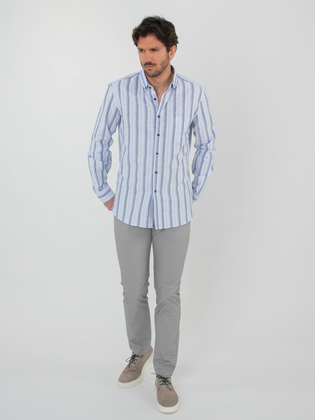 Striped slim fit shirt