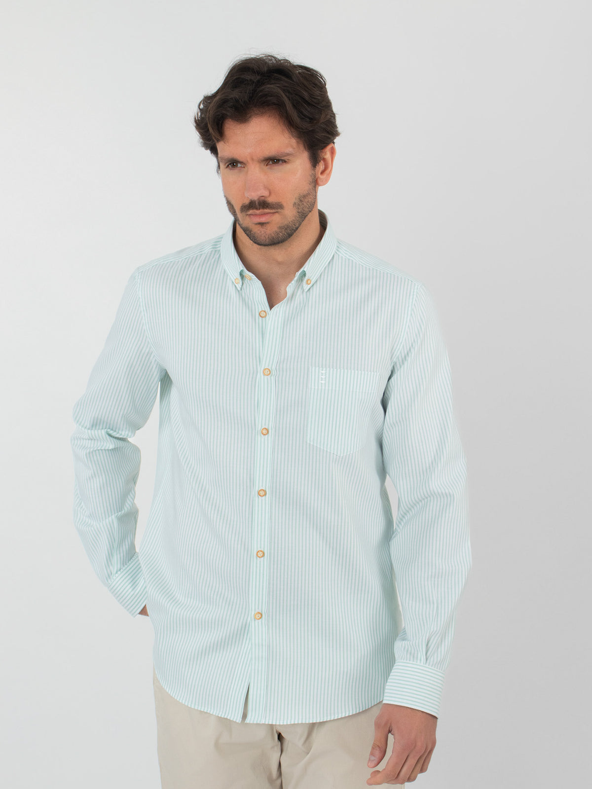 Slim fit striped shirt with pocket