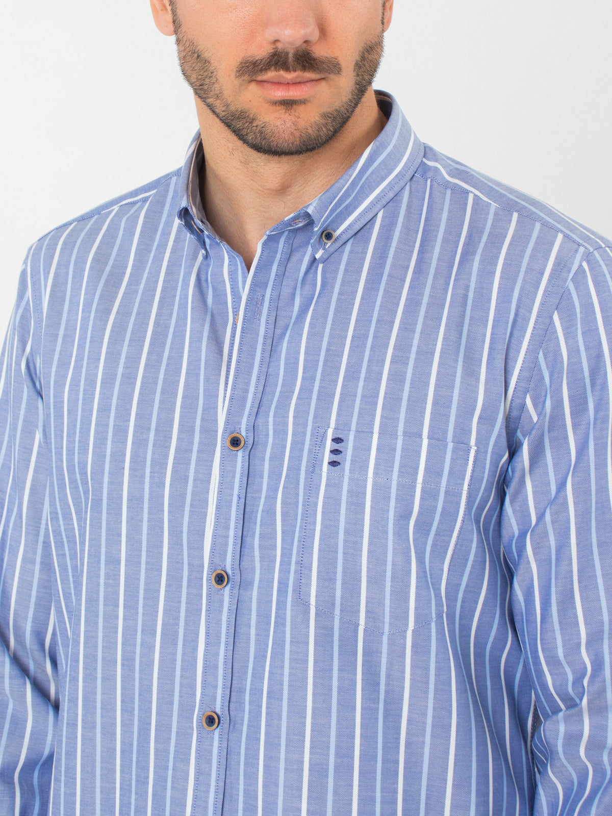 Slim fit striped shirt with pocket