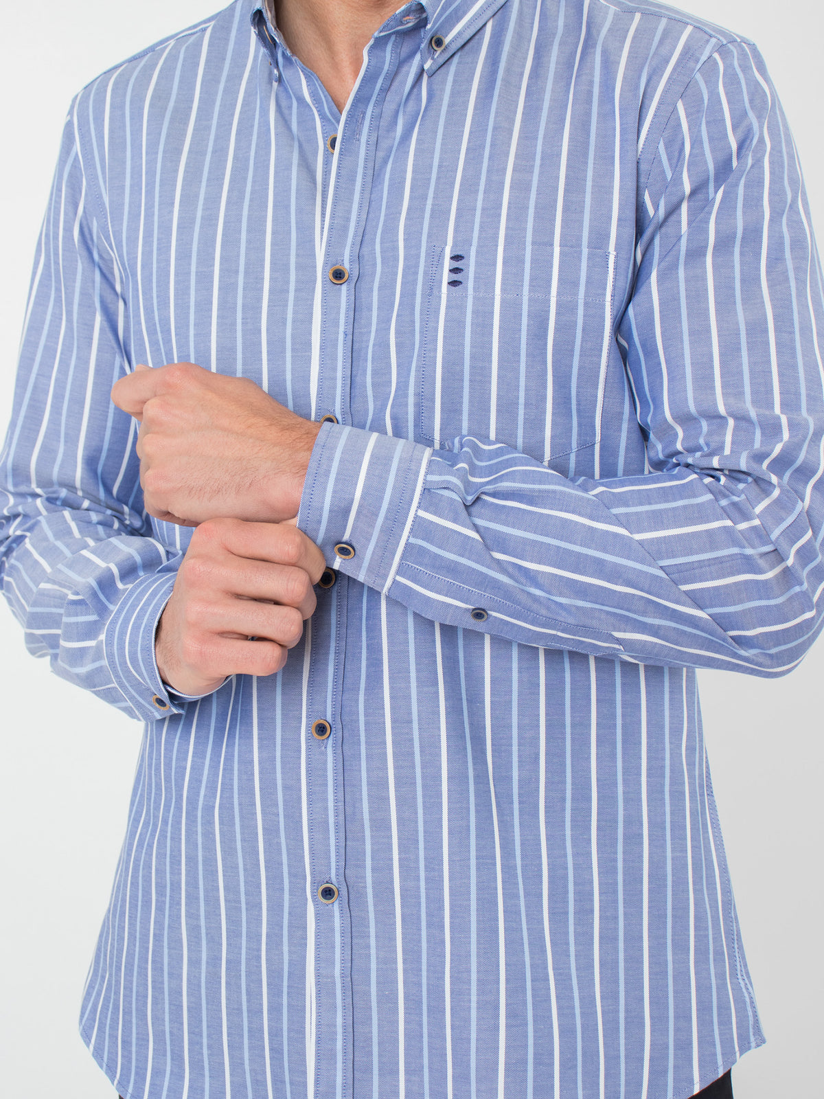 Slim fit striped shirt with pocket