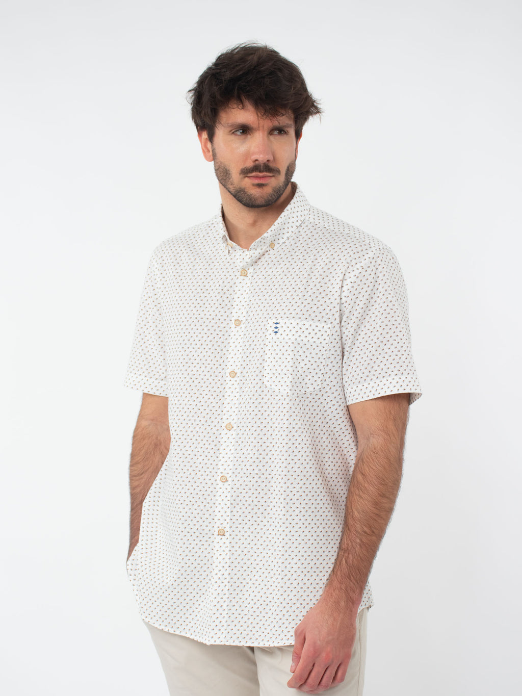 Regular fit shirt with micro-pattern
