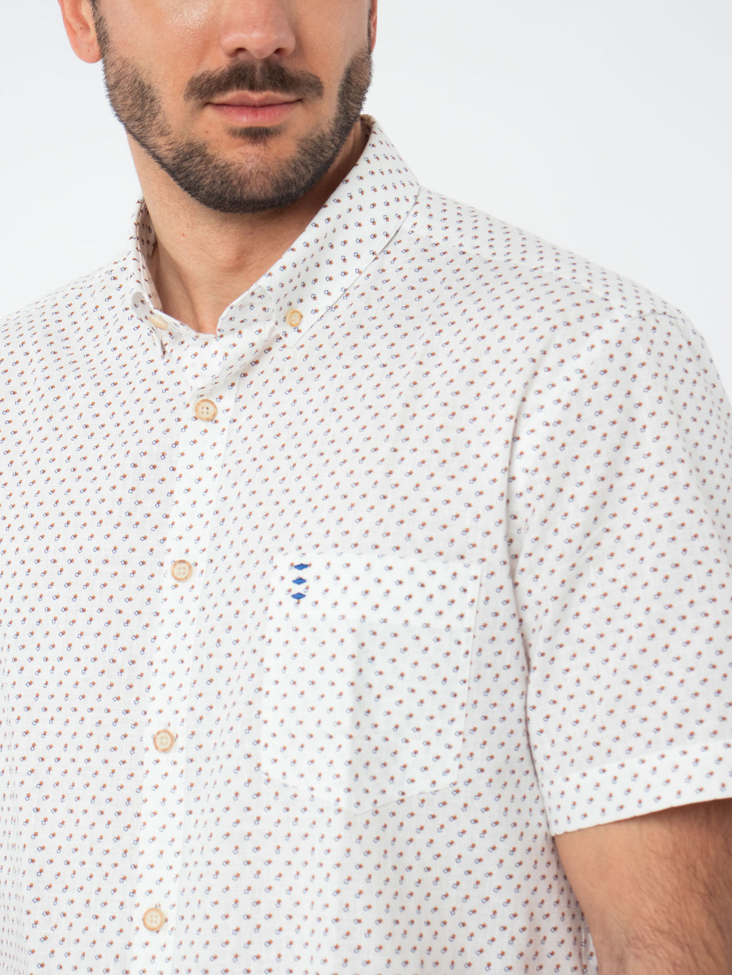 Regular fit shirt with micro-pattern