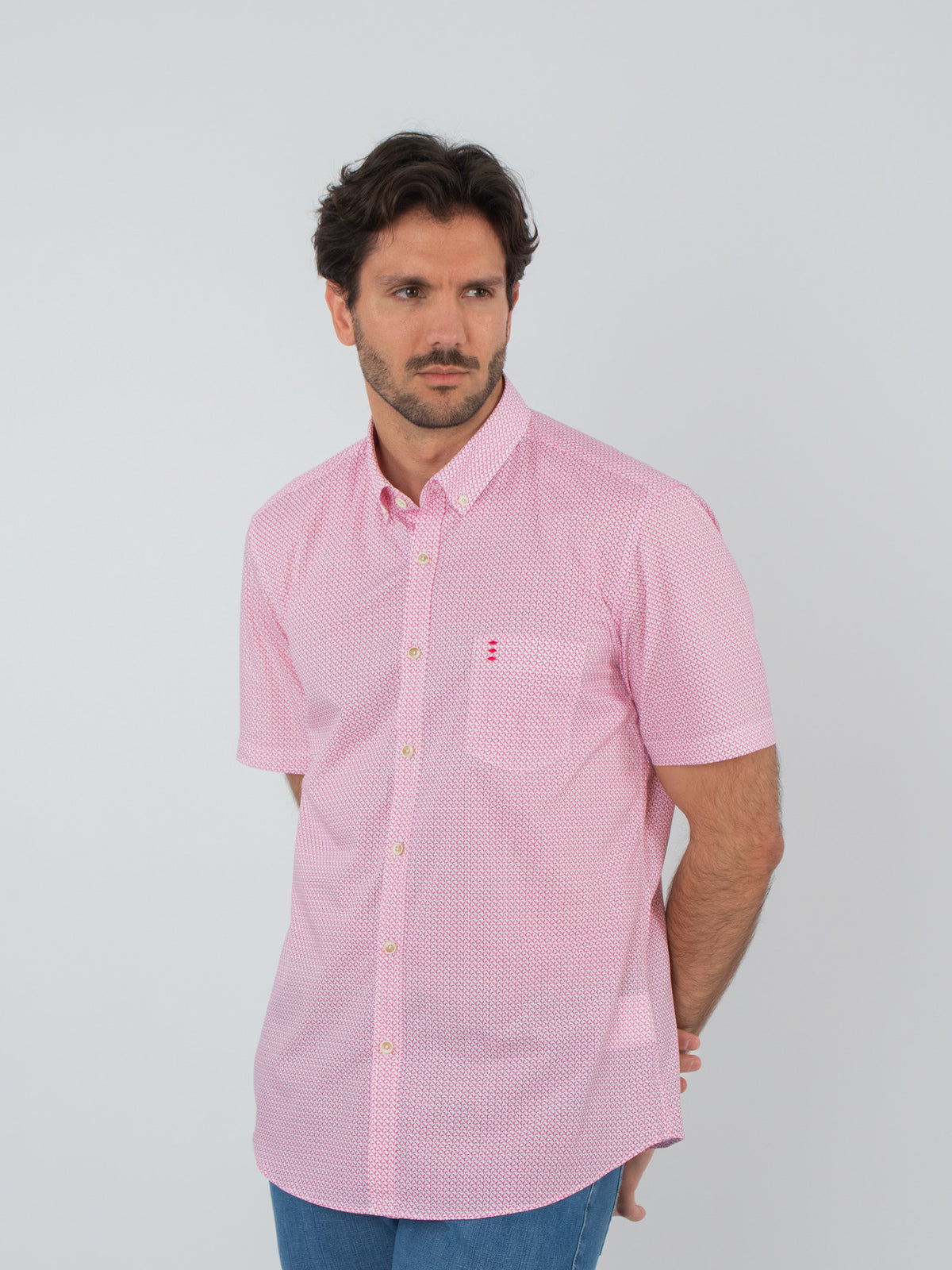 Camisa estampada manga corta