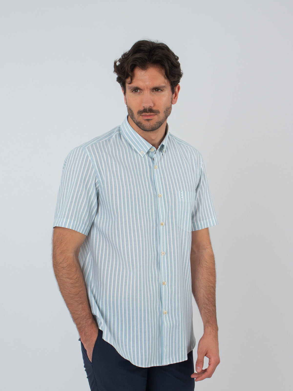 Camisa manga corta rayas