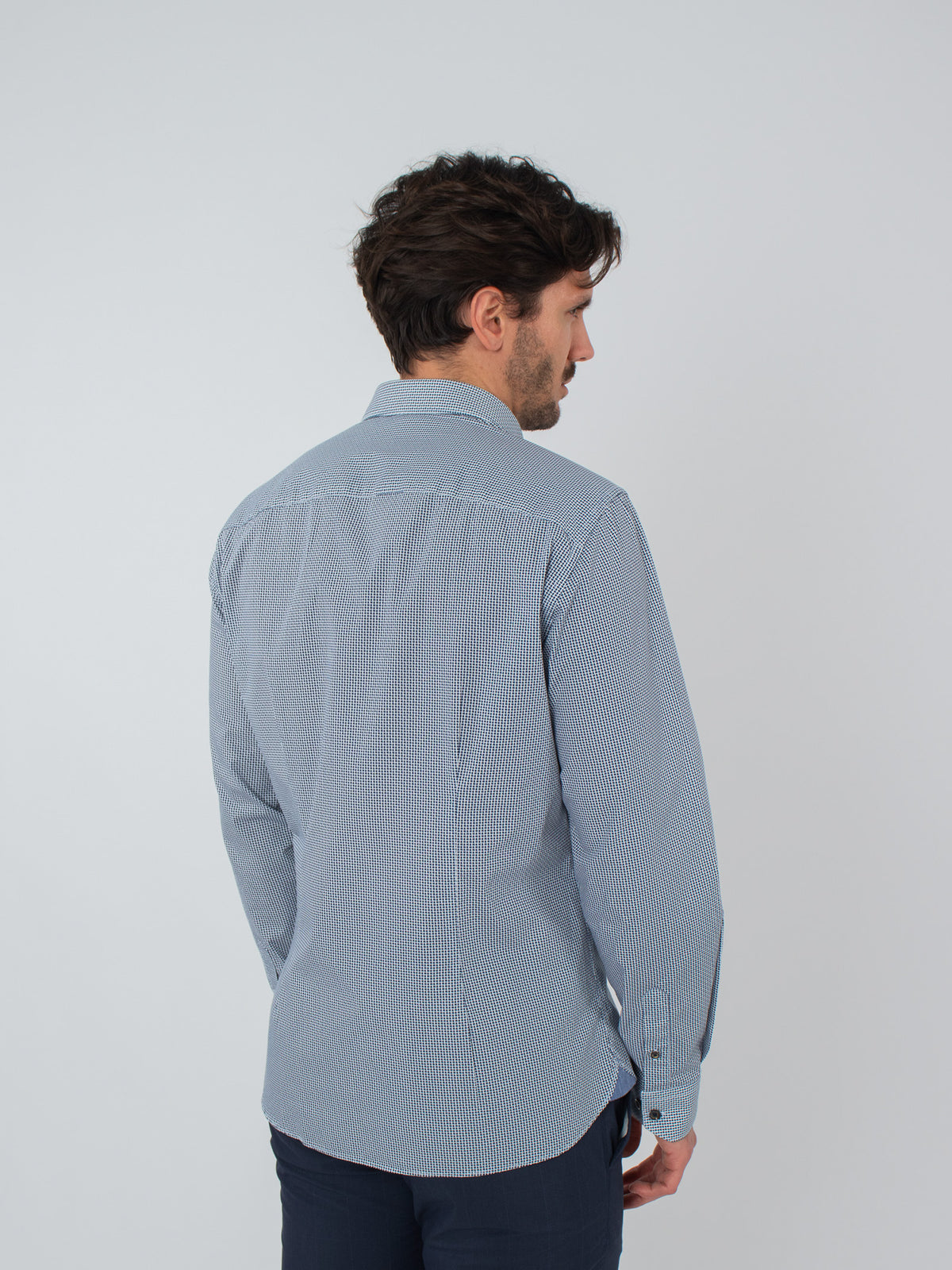 Slim fit printed shirt with contrasts