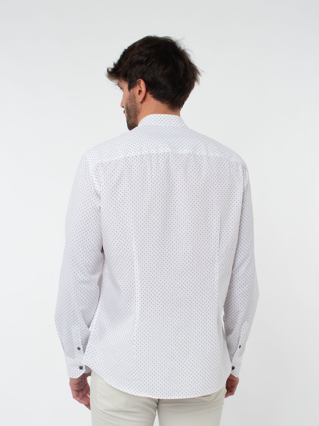 Camisa cuello mao slim fit