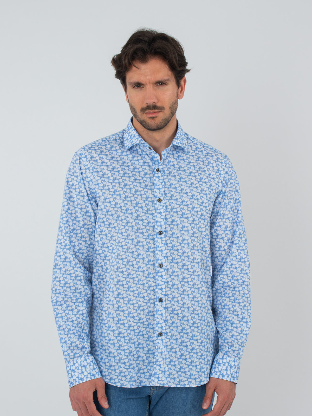 Floral printed slim fit shirt