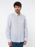 Camisa rayas slim fit contrastes