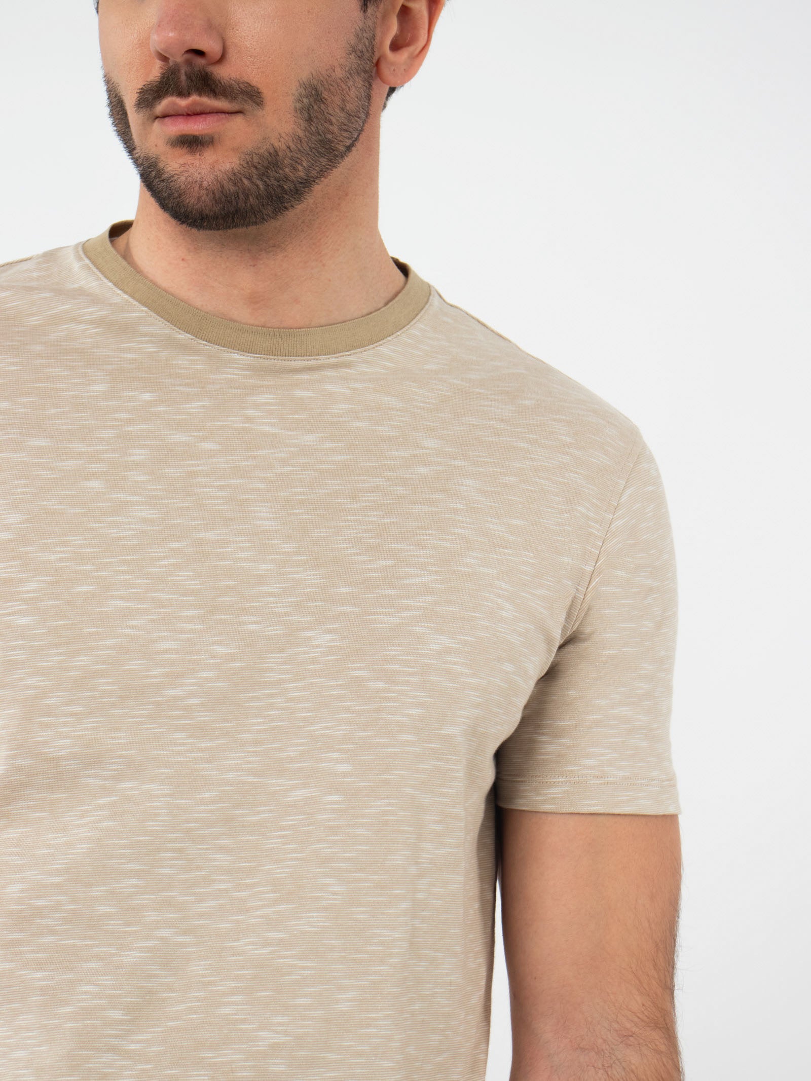 Camiseta micro-raya bicolor