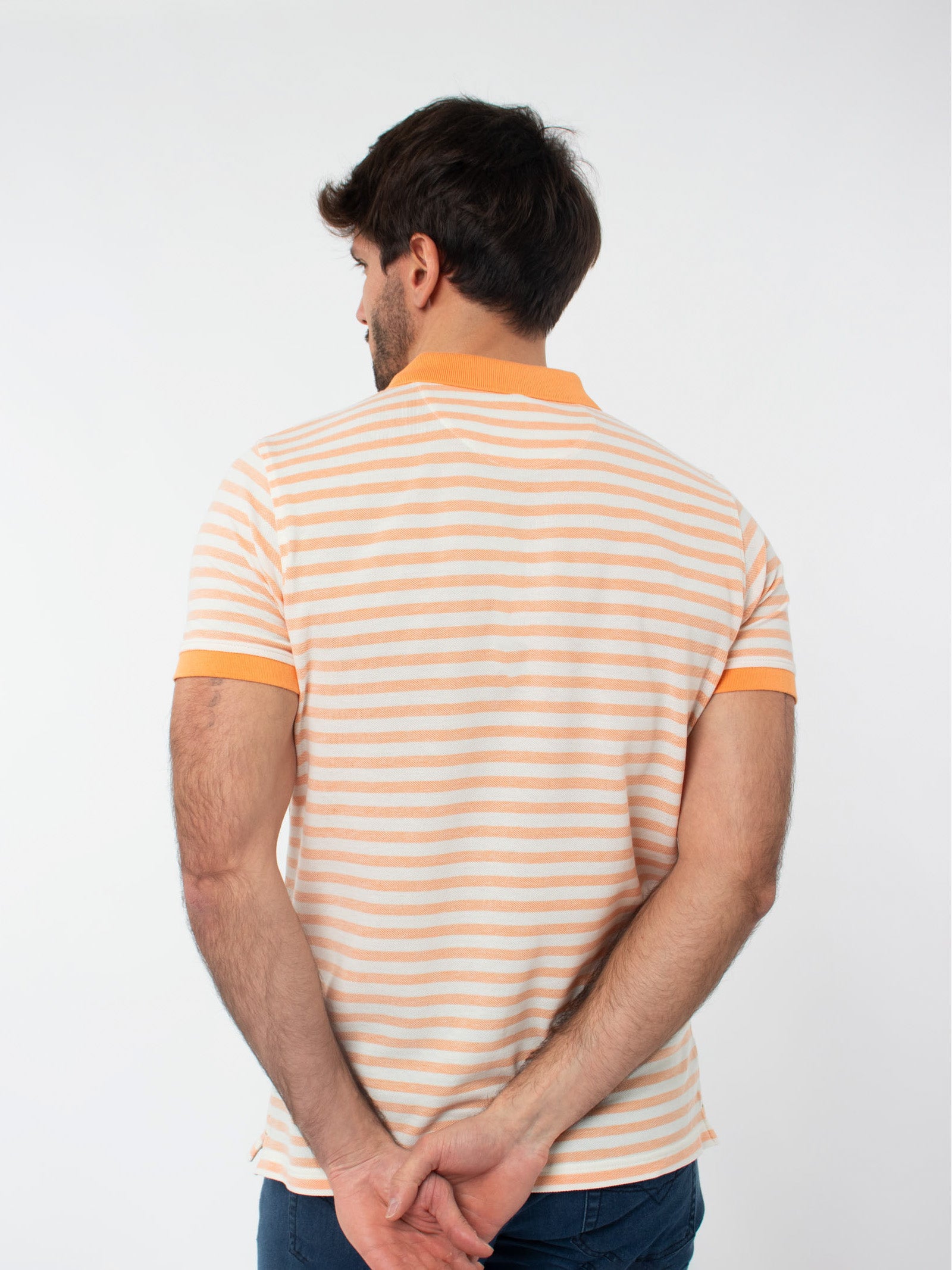 Striped polo shirt with pocket