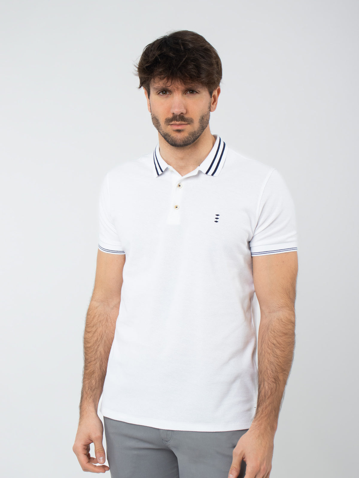 Jacquard polo shirt with details