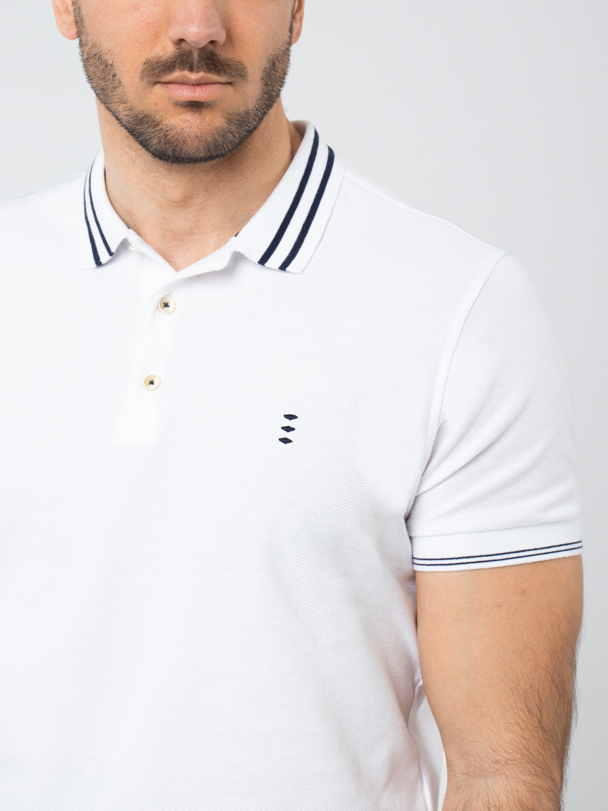 Jacquard polo shirt with details