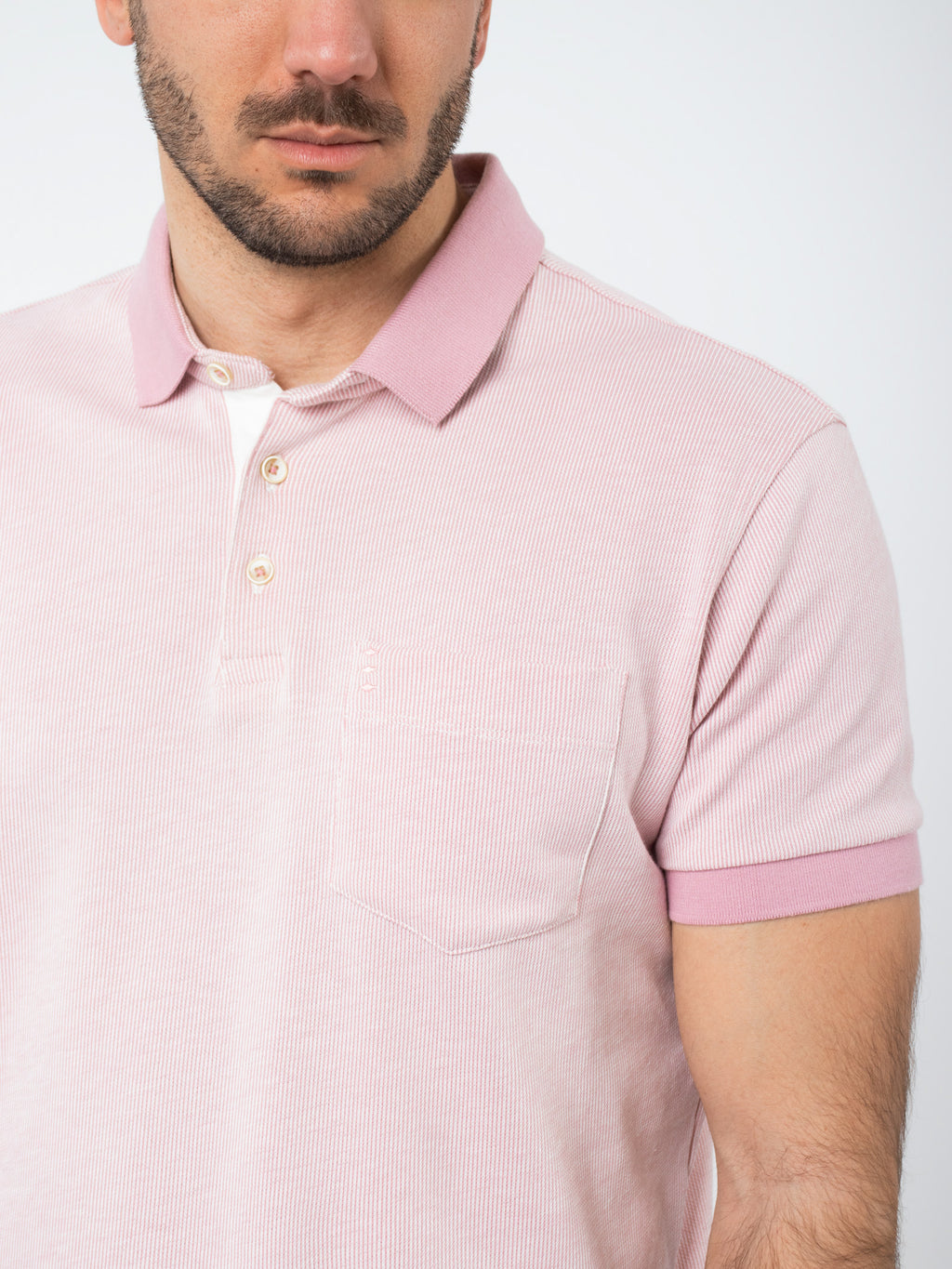 Jacquard polo shirt with pocket