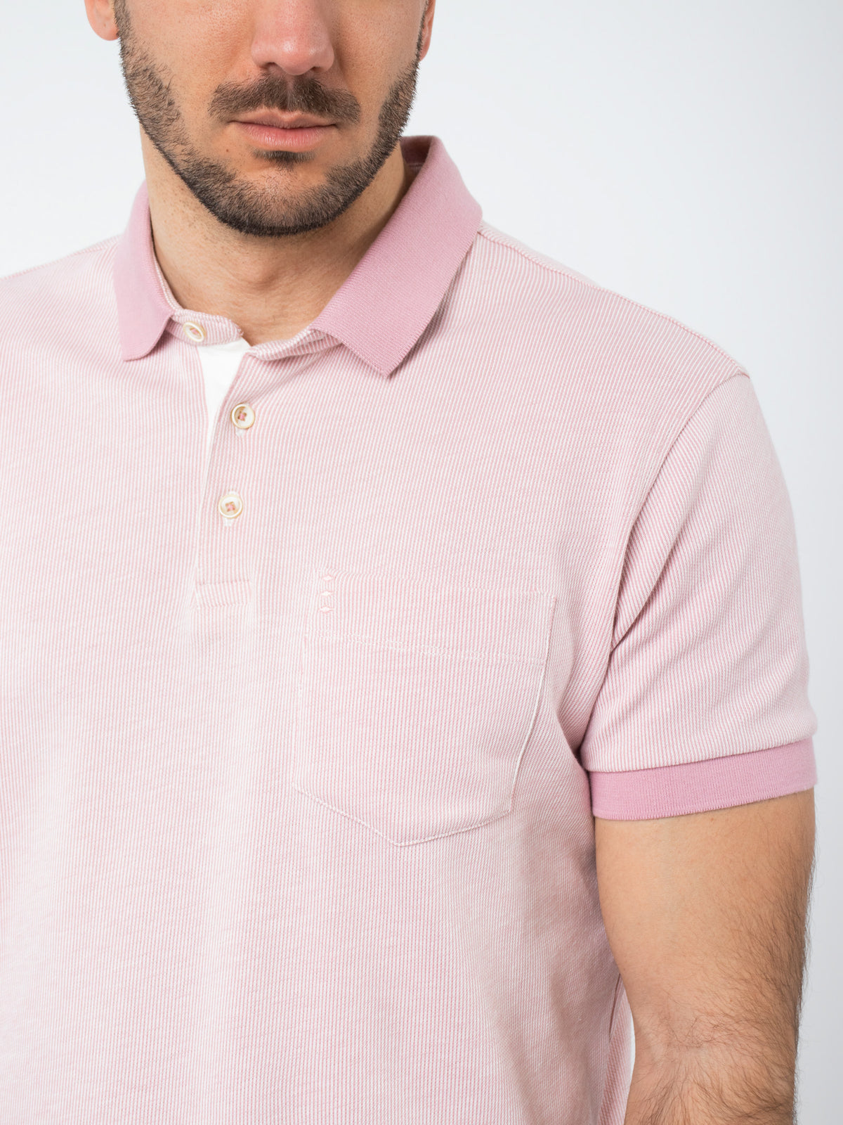 Jacquard polo shirt with pocket