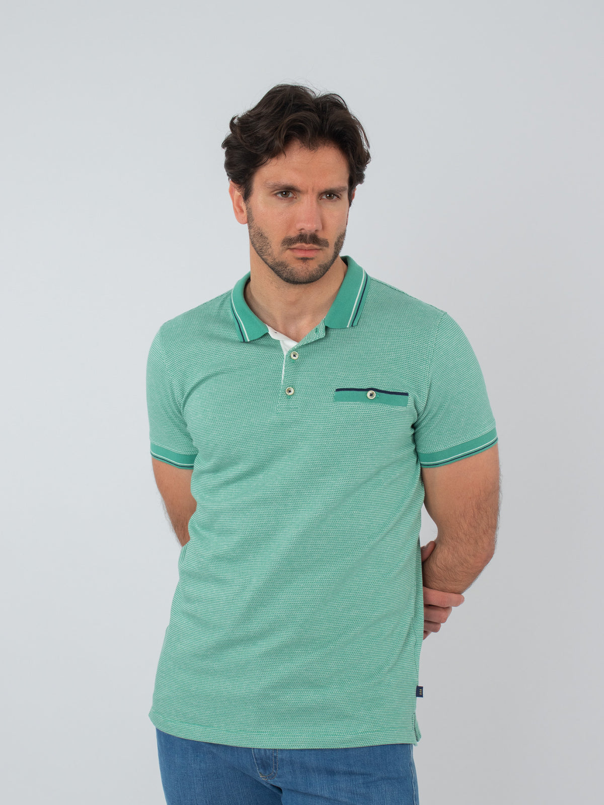 Jacquard polo shirt with details