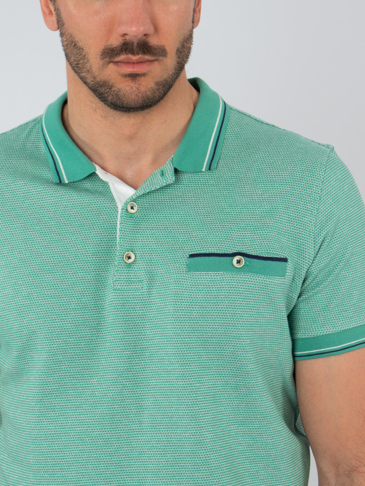 Jacquard polo shirt with details