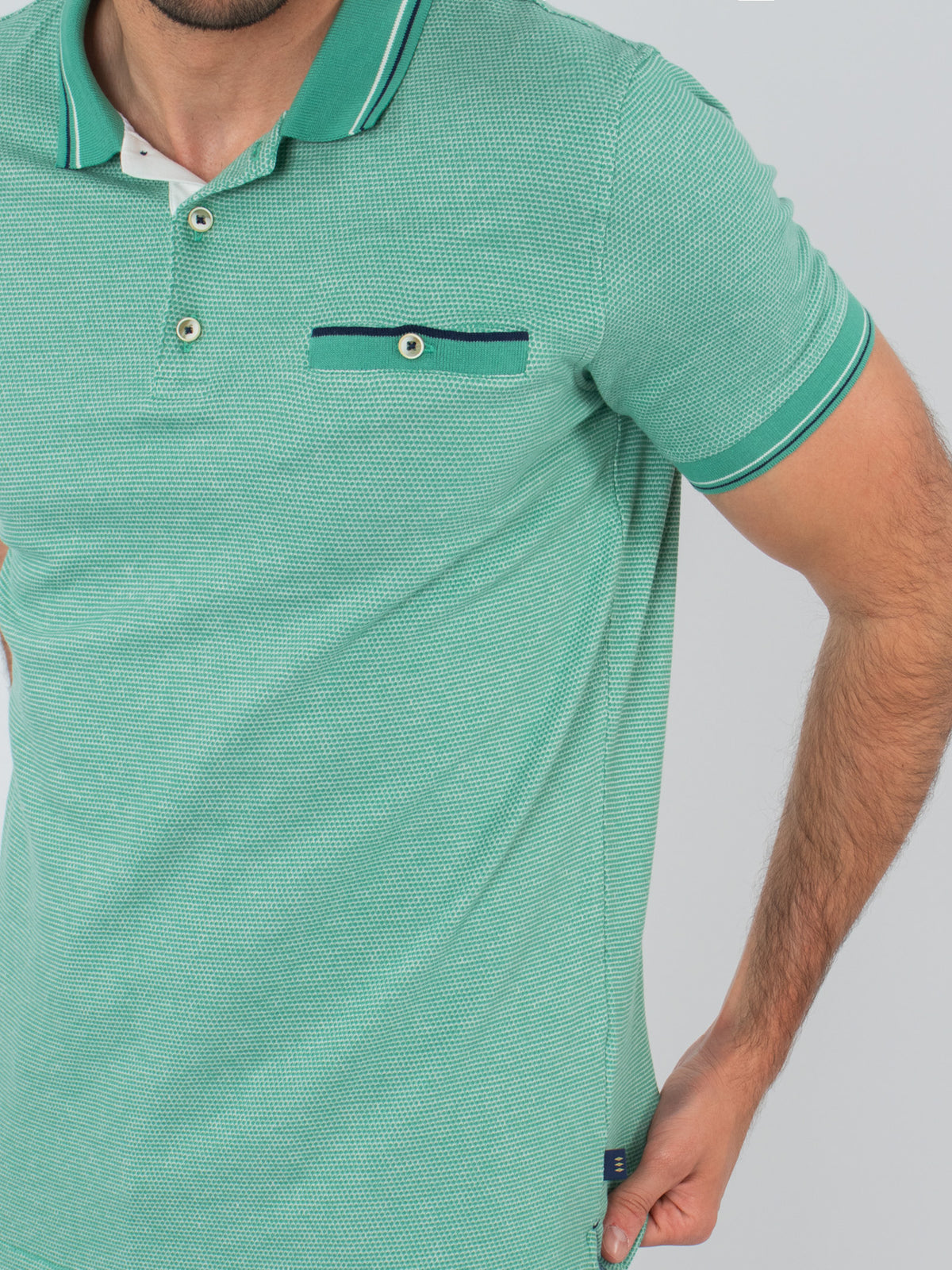 Jacquard polo shirt with details