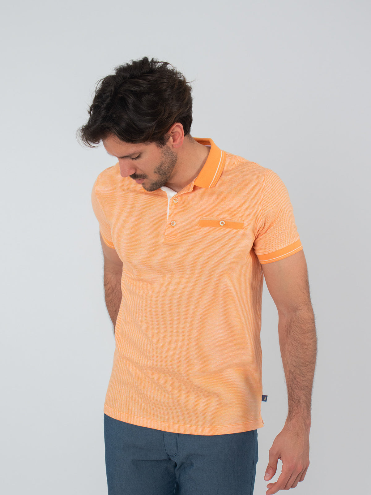 Jacquard polo shirt with details