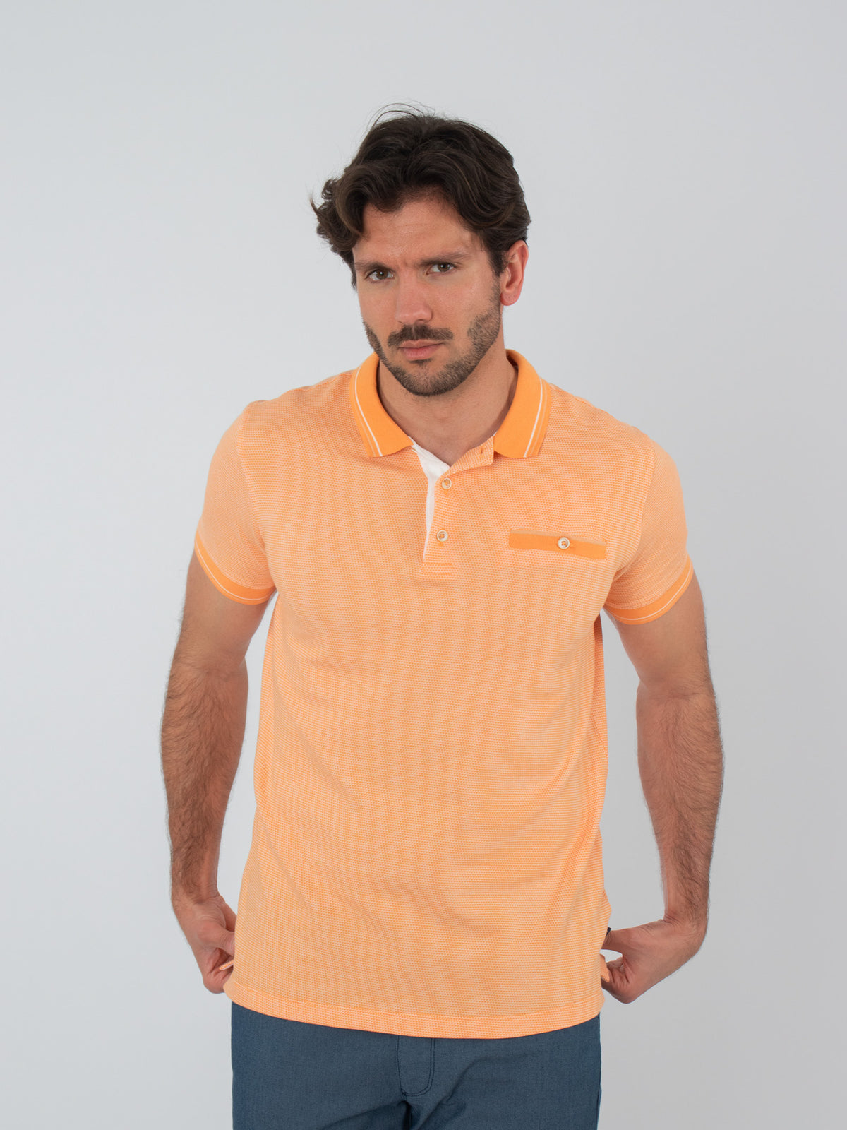Jacquard polo shirt with details