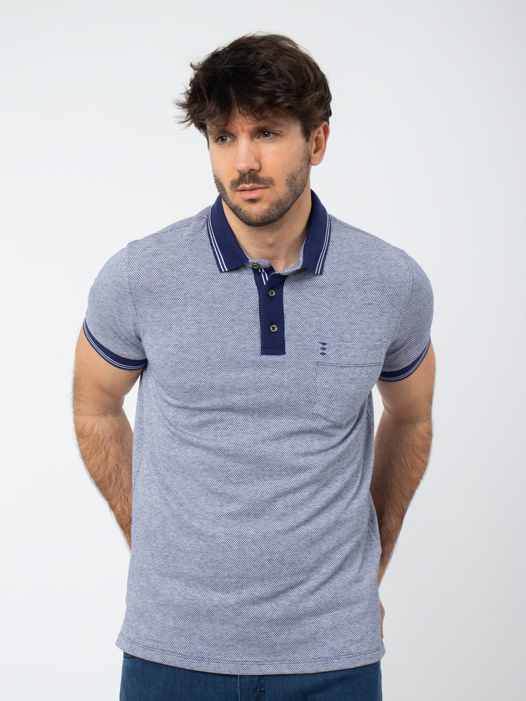 Polo jacquard detalles