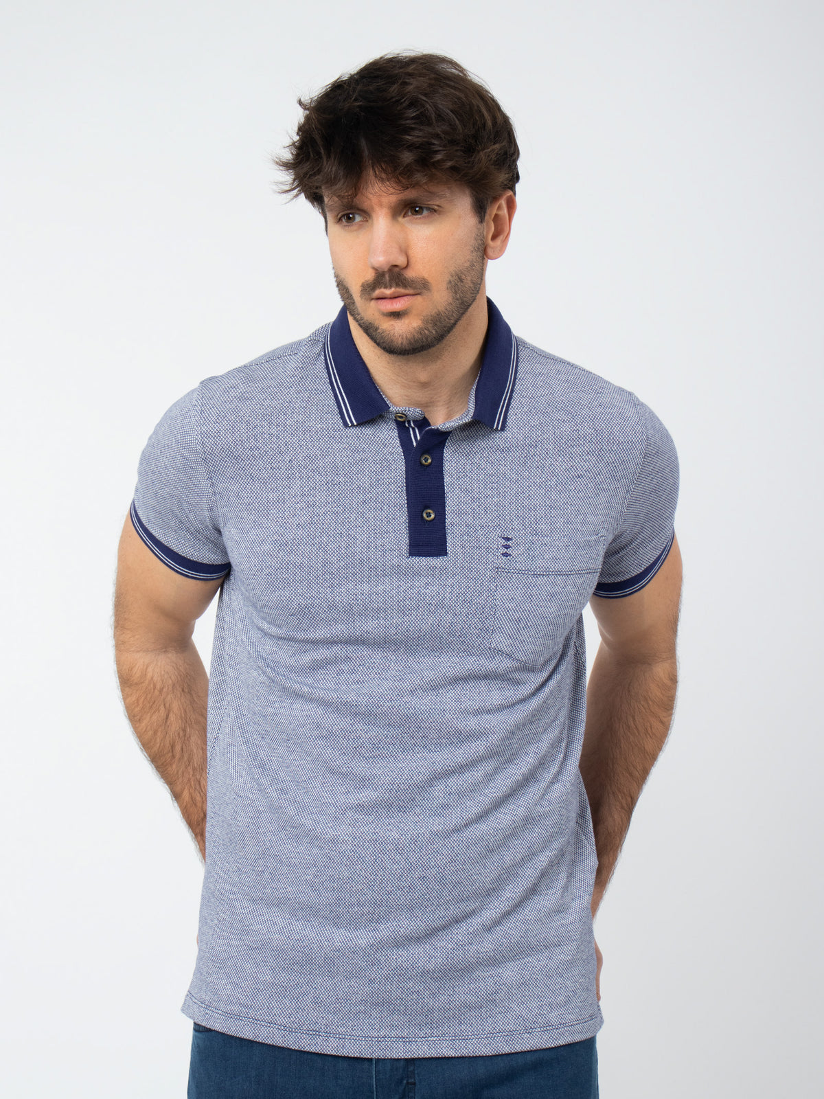 Jacquard polo shirt with details